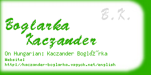 boglarka kaczander business card